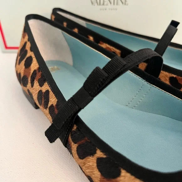 Frances Valentine Animal Print Flats with Black Trim - Picture 7 of 14